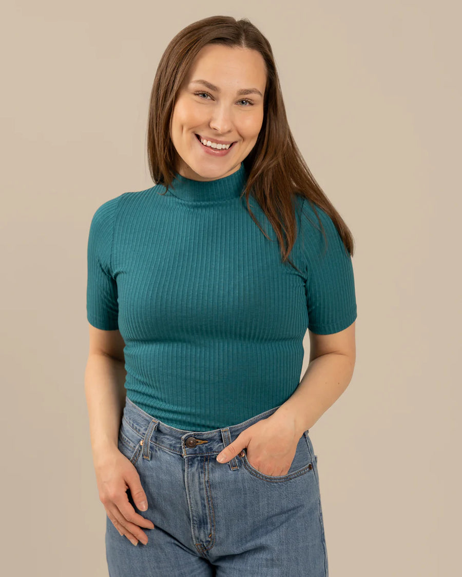 Ribbi T-paita - Vaalea Petrooli