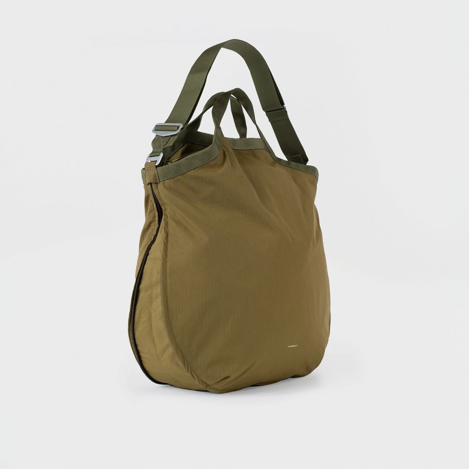 Grid Expandable Tote Bag  - Olive