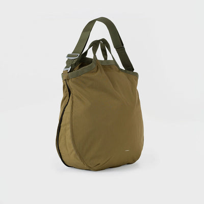 Grid Expandable Tote Bag  - Olive