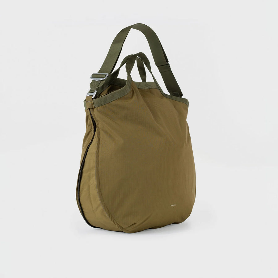 Grid Expandable Tote Bag  - Olive