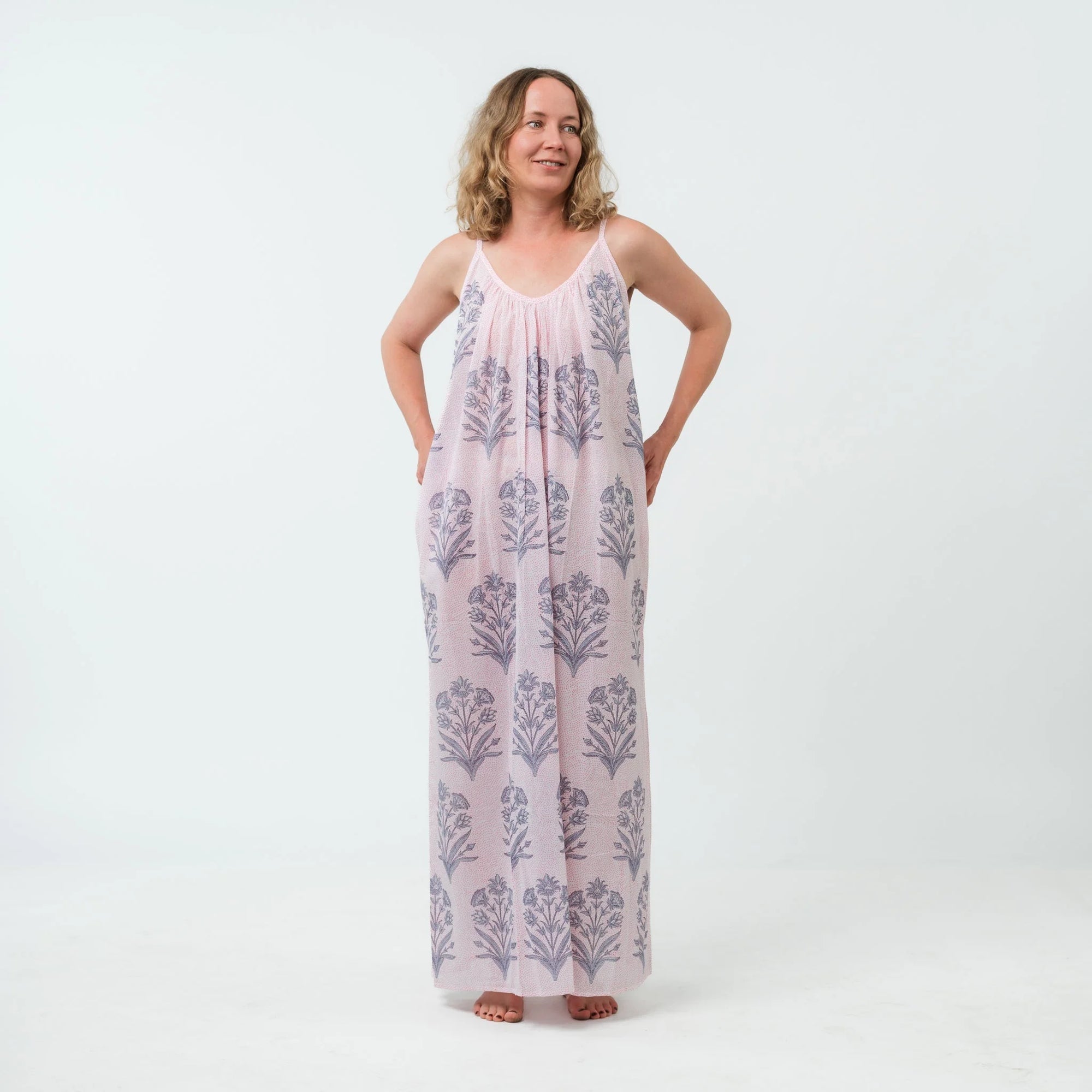 Spaghetti Maxi Dress - Bouquet & Dots
