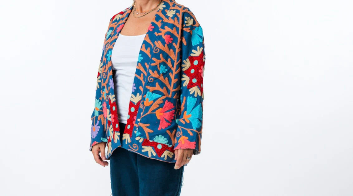 Suzani Coat Vintage - Blue
