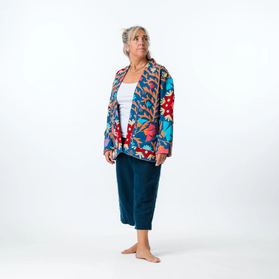 Suzani Coat Vintage - Blue