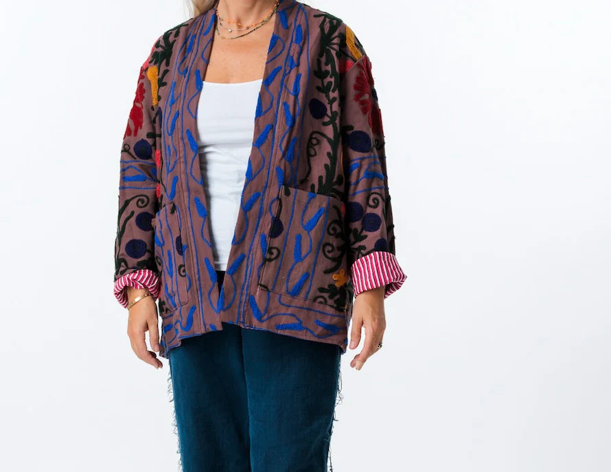 Suzani Coat Vintage - Purple