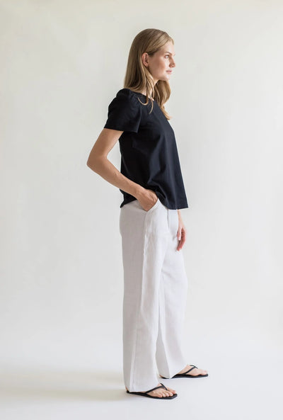 T-Shirt Puff Shoulder Black