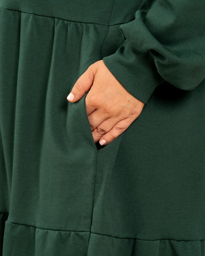 Pitkähihainen Mekko - Tummanvihreä