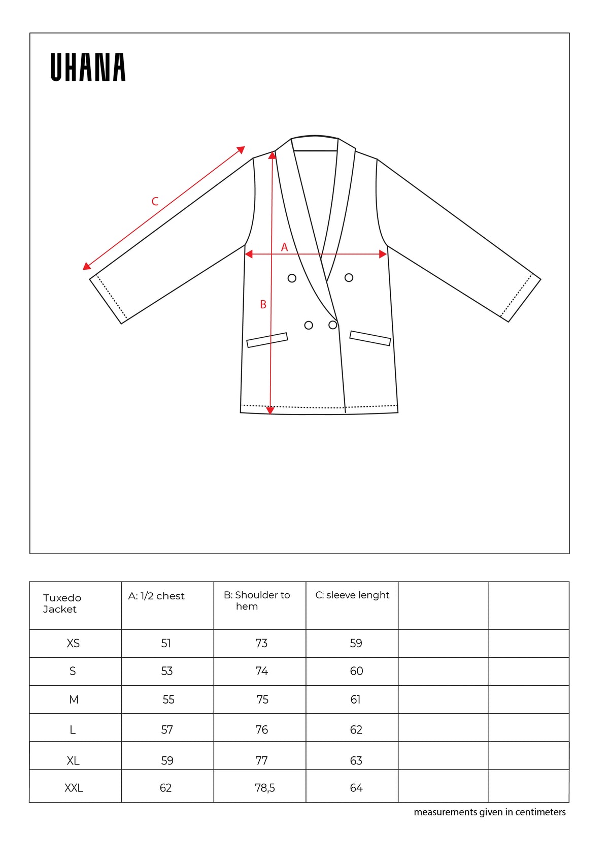 Tuxedo Jacket - Black