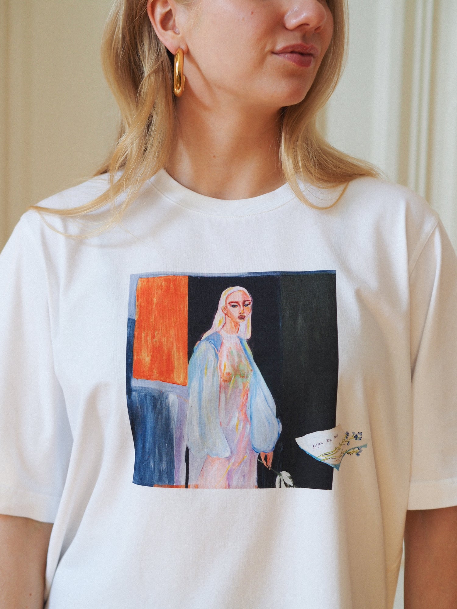 Forget Me Not Boxy Tee - White