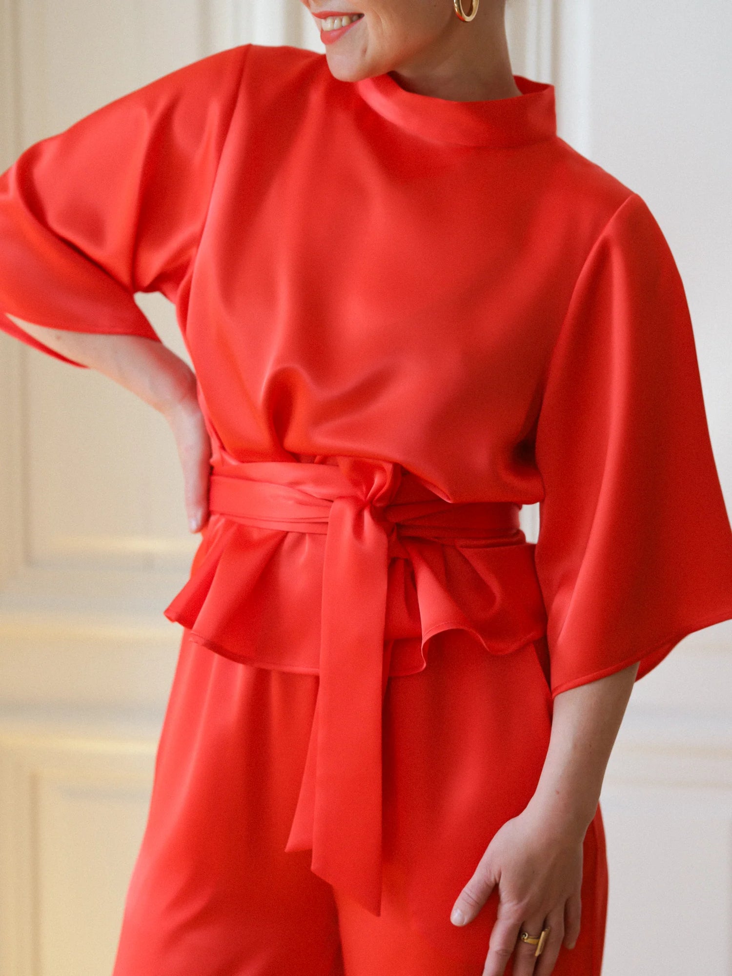 Freedom Blouse - Fiery Red