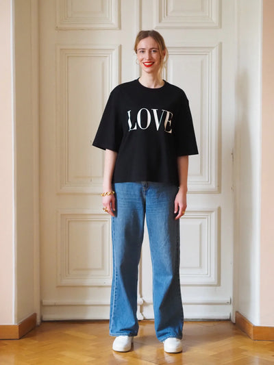 Love Boxy Tee - Black