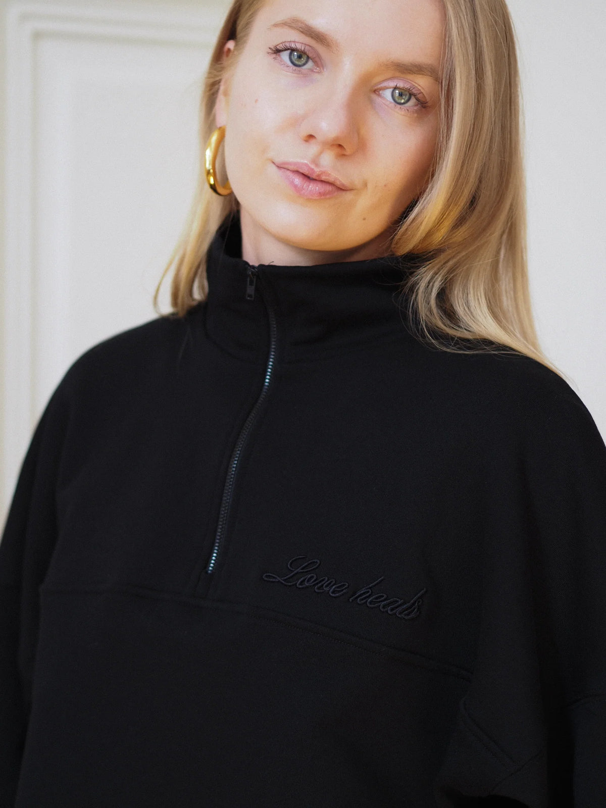 Half Zip Sweatshirt Love Heals - Black