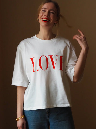 Love Boxy Tee - White