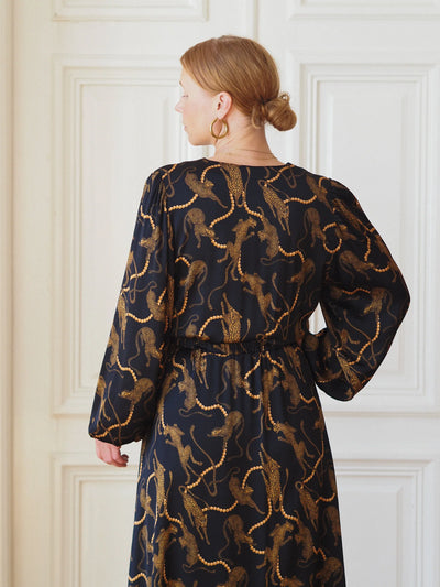 Verity Dress - Pearl Leopard Dark