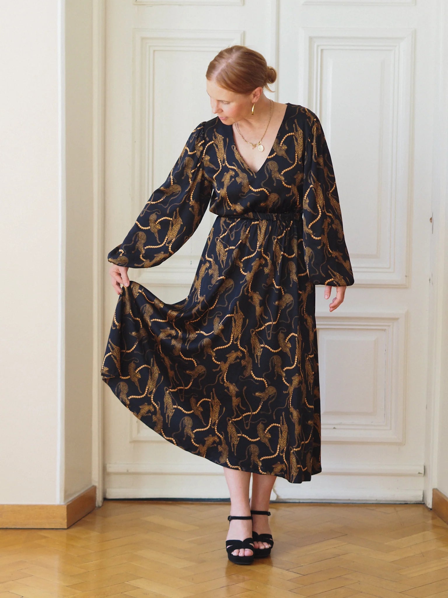 Verity Dress - Pearl Leopard Dark