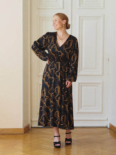 Verity Dress - Pearl Leopard Dark