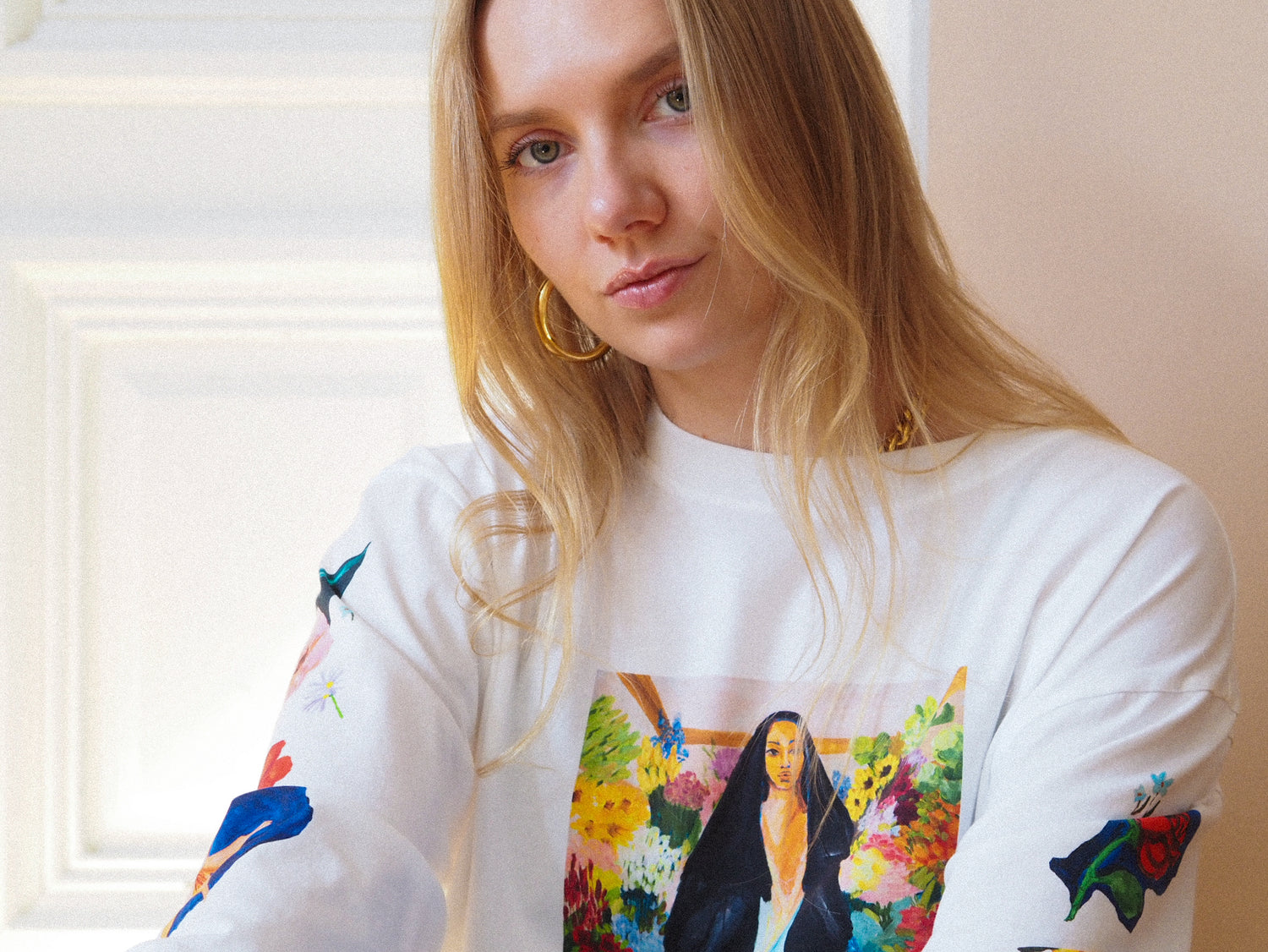 Uhana x Laura Annala Long Sleeve T-shirt - White