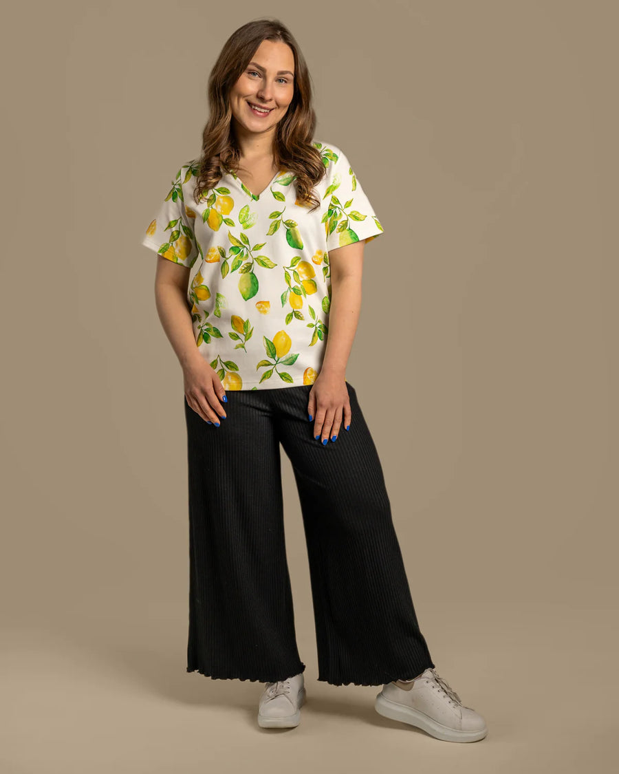 V-Pääntie T-Paita - Limone