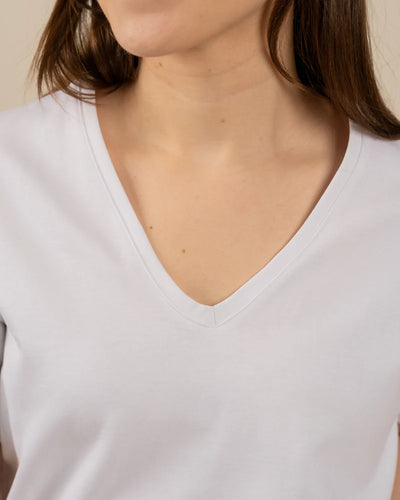 V-Pääntie T-paita - Valkoinen