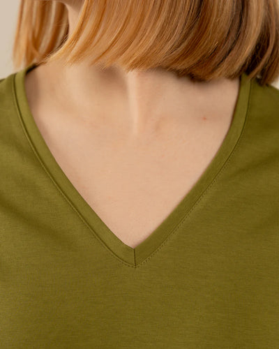 V-Pääntie T-paita - Sammal