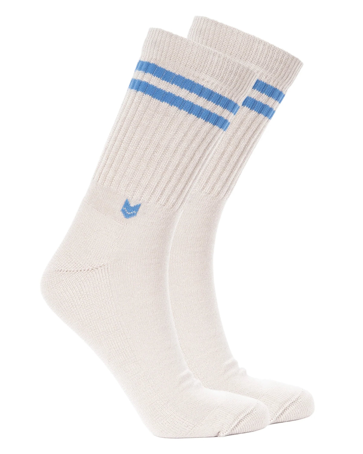 Vai-ko Crew Merino Wool Sock - Oatmilk/Cornflower