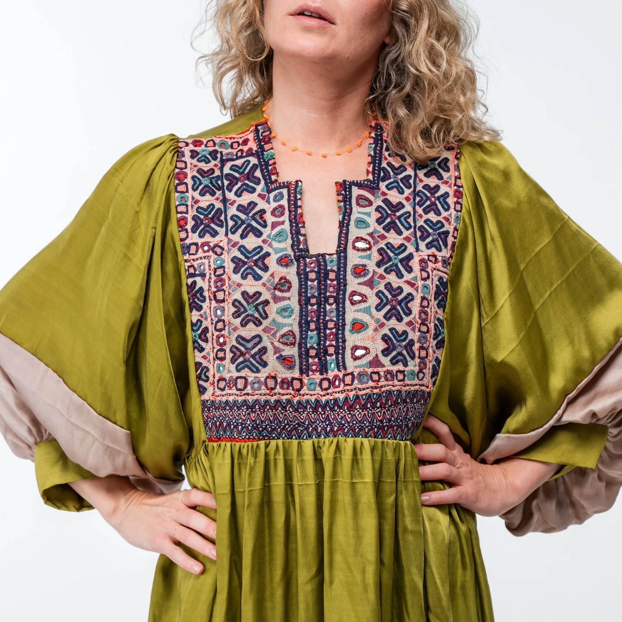 Vintage Bib Dress - Green