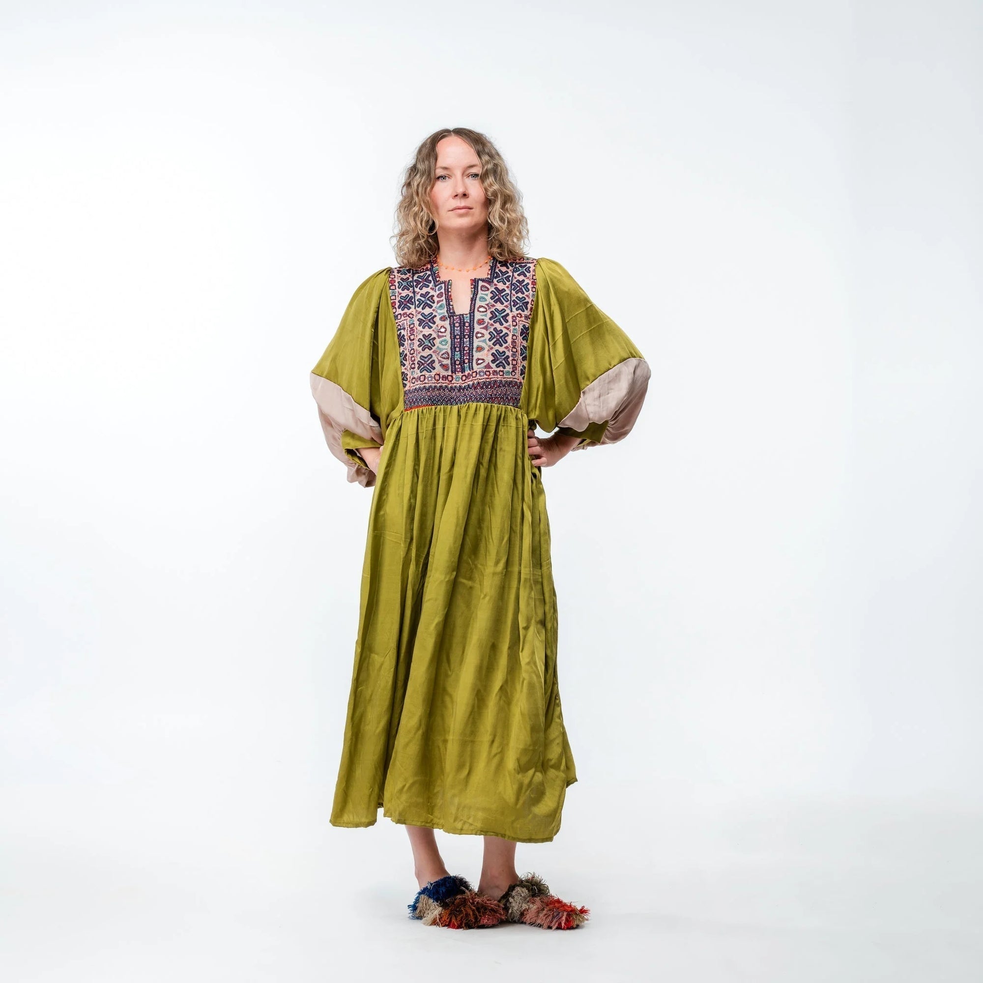 Vintage Bib Dress - Green