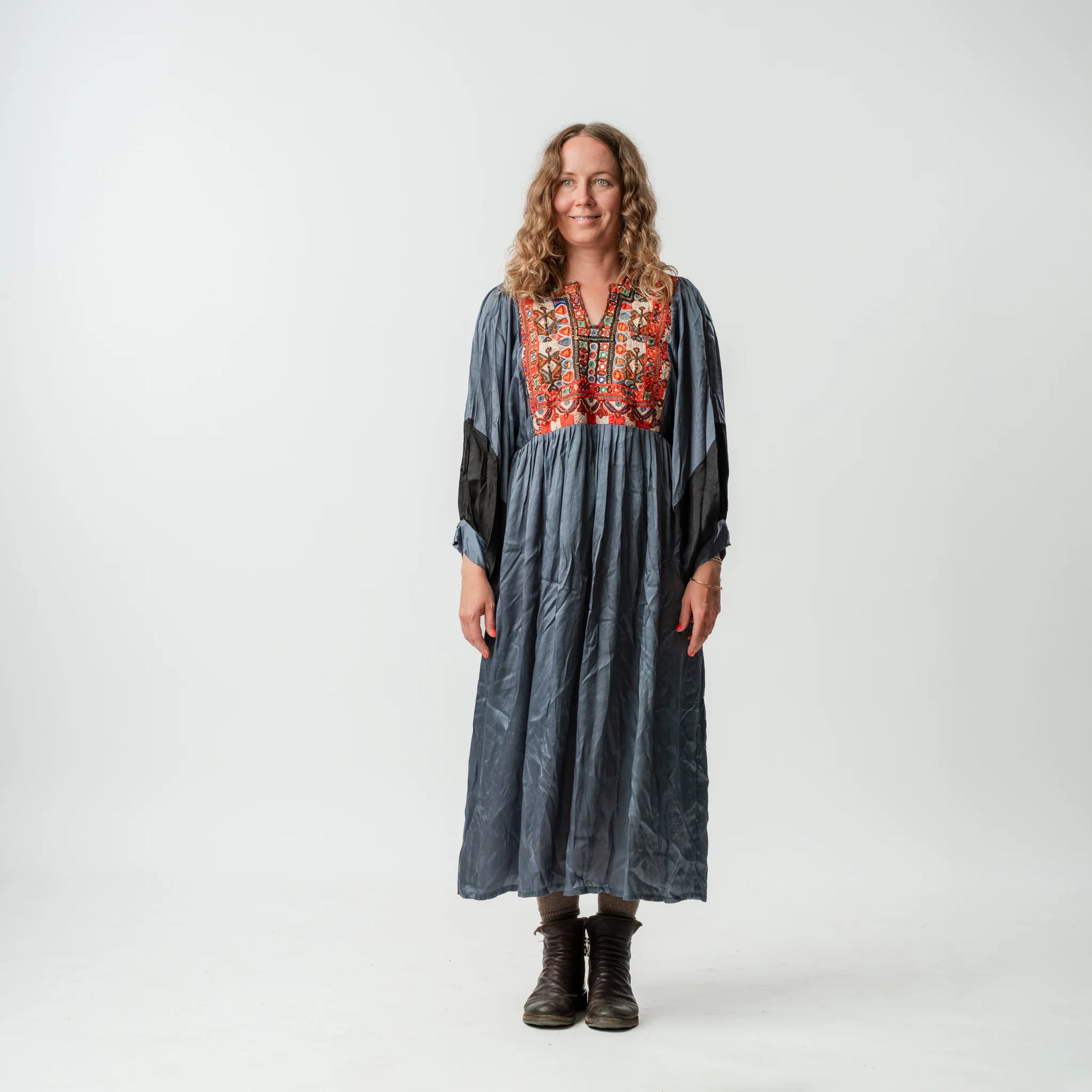 Vintage Bib Dress - Grey 2