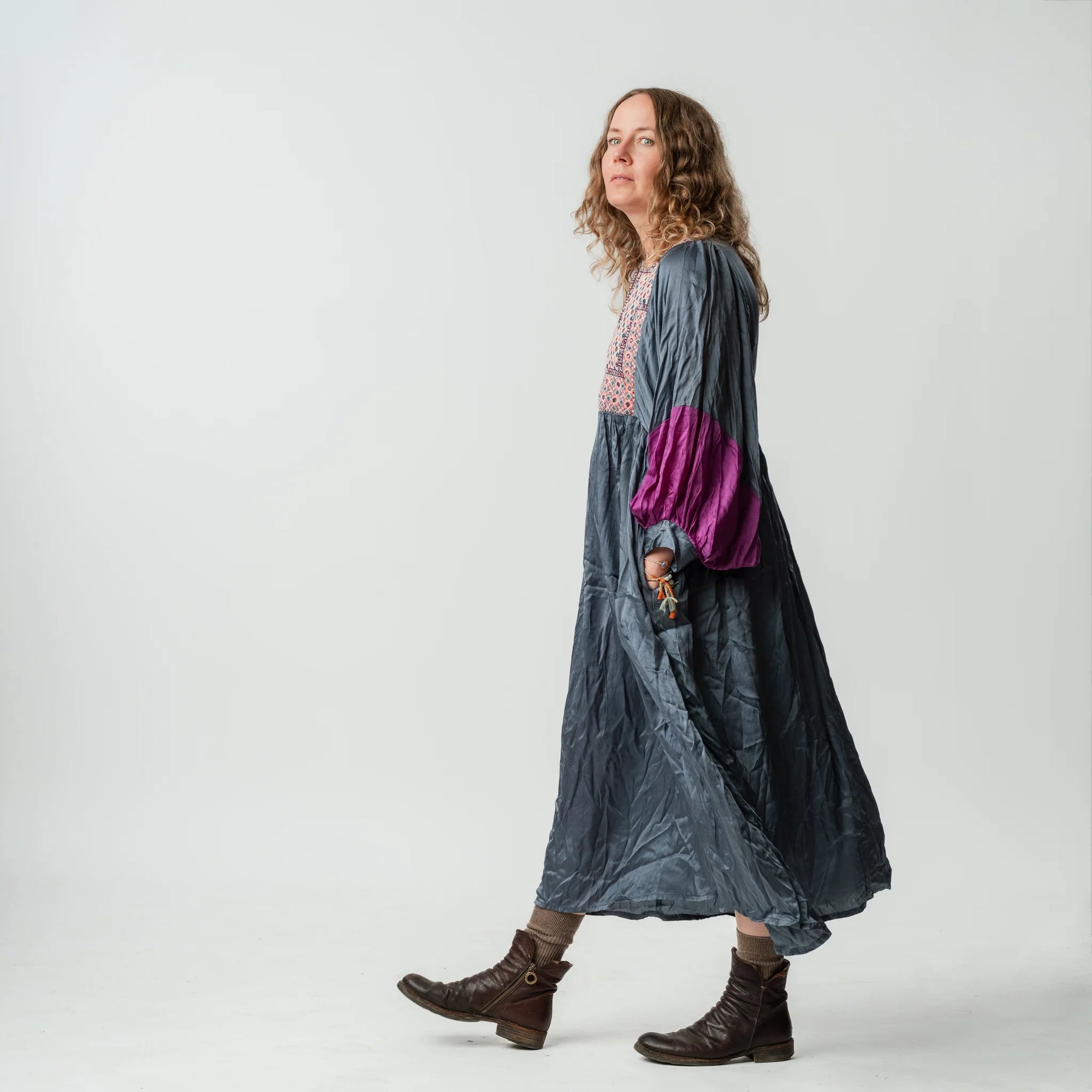 Vintage Bib Dress - Grey 1