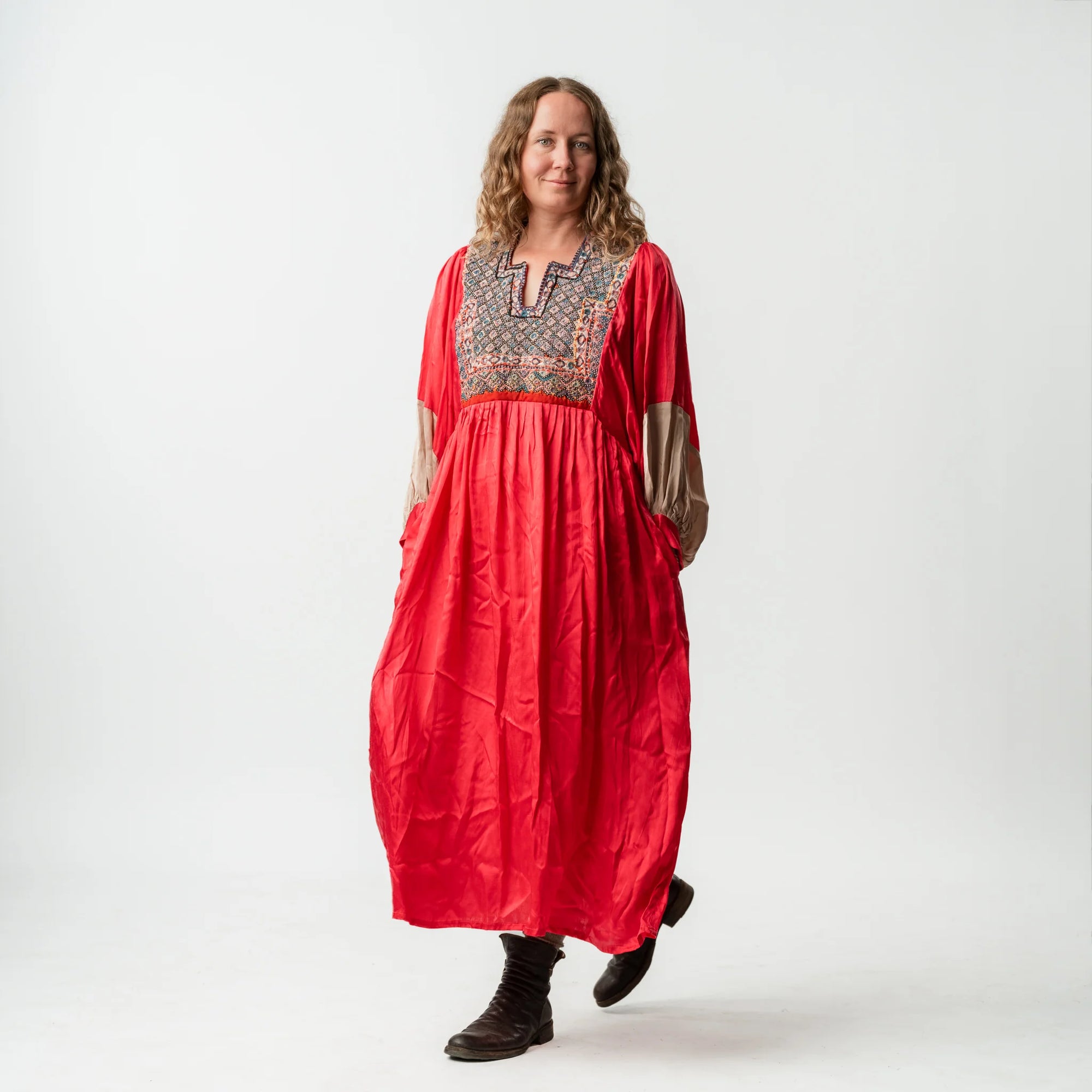 Vintage Bib Dress - Pink