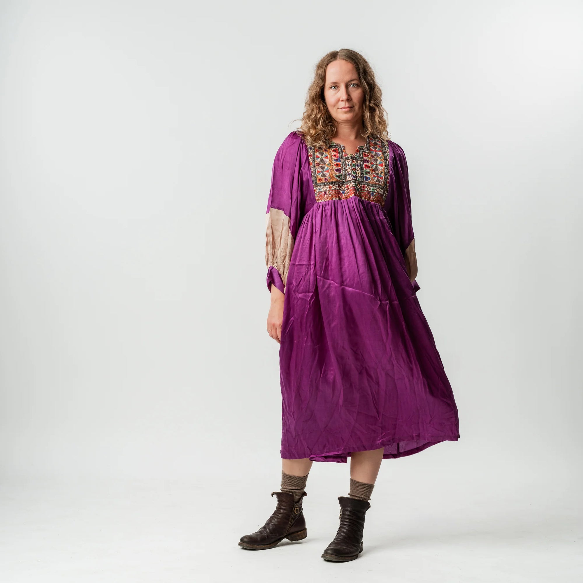 Vintage Bib Dress - Purple 1