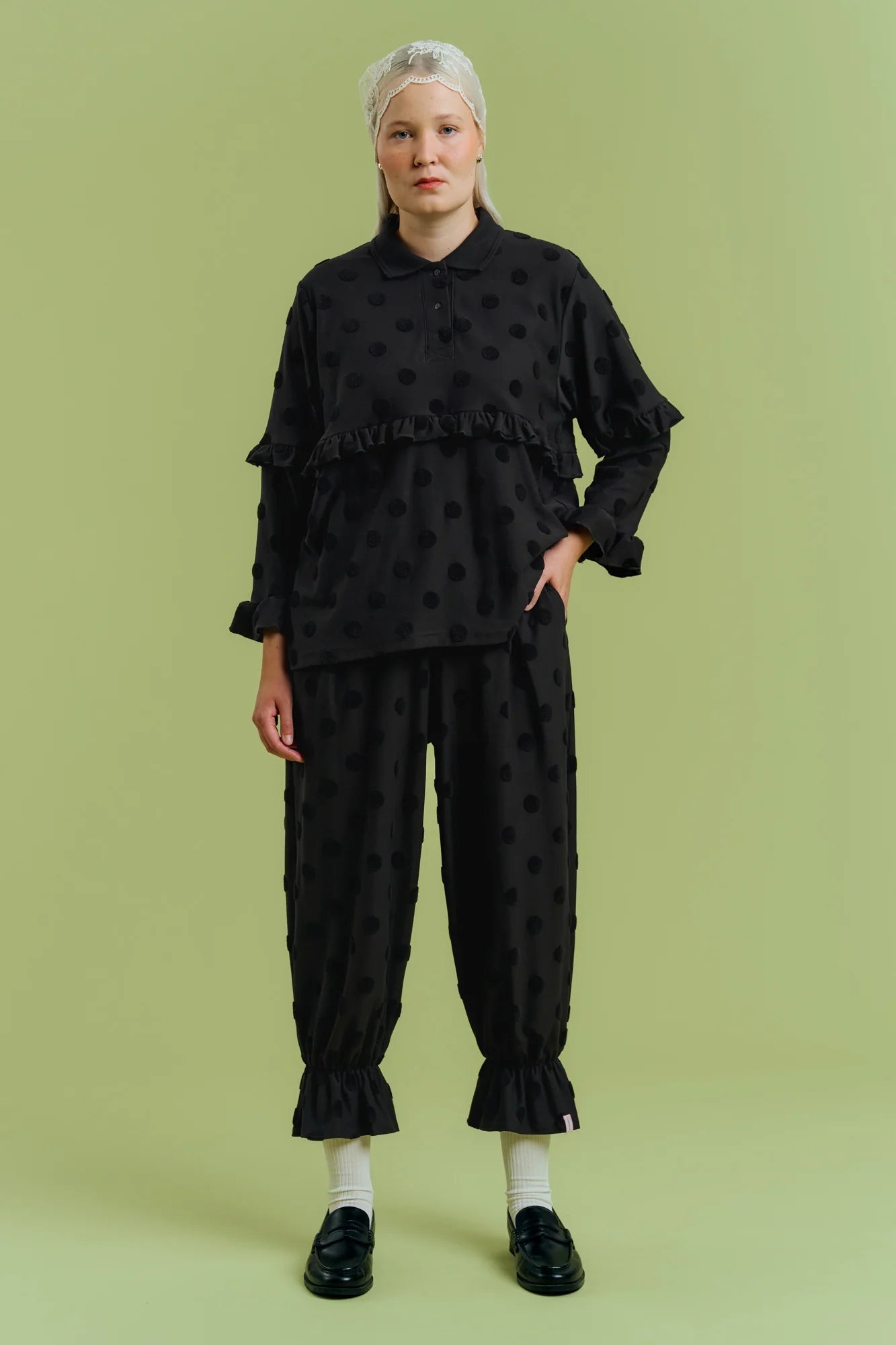 Charlie Trousers - Black Big Dot