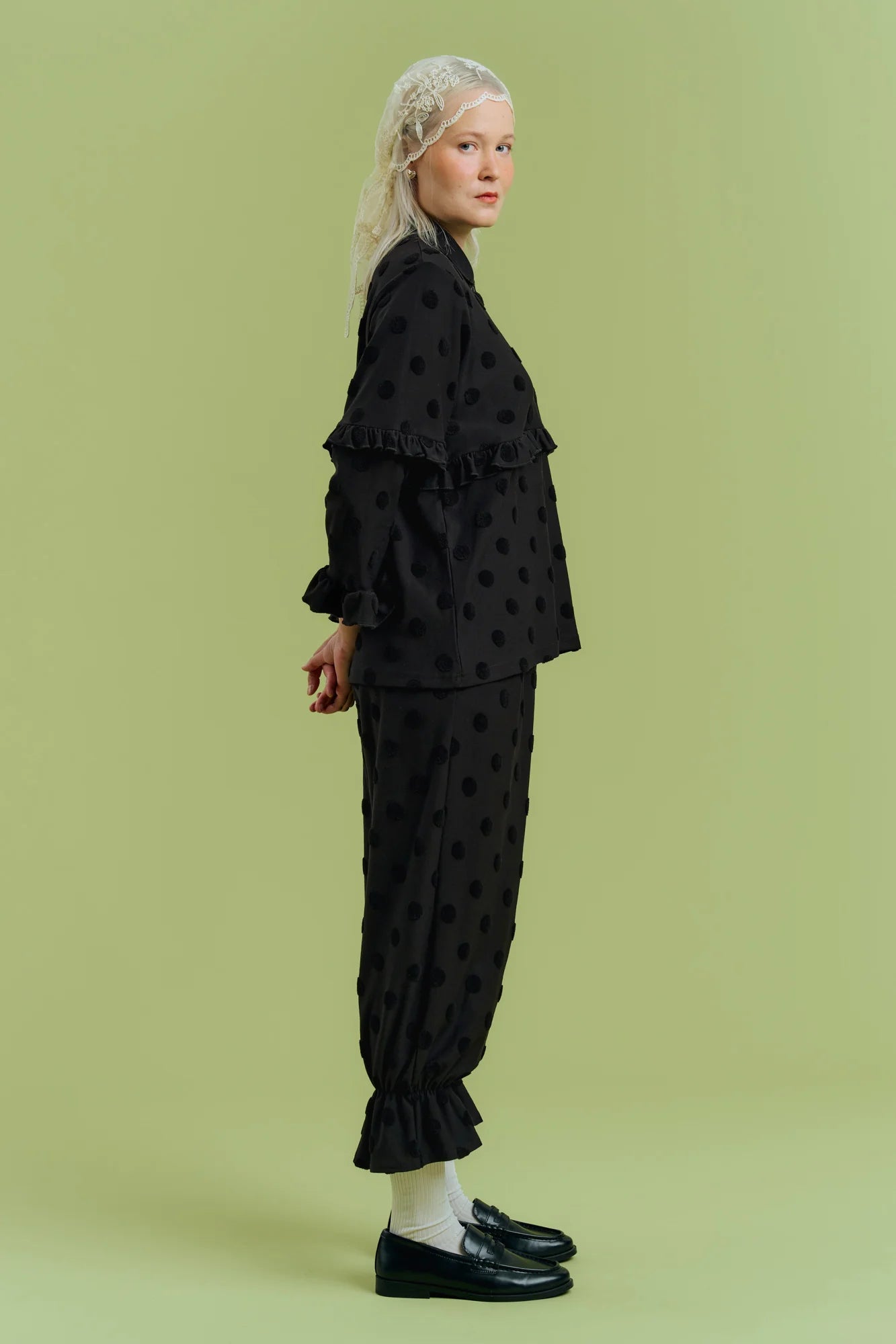 Charlie Trousers - Black Big Dot