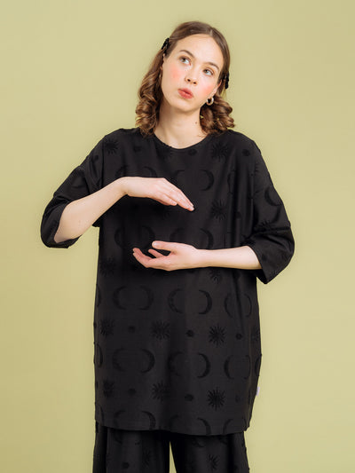Bianca Long Shirt - Black Divine