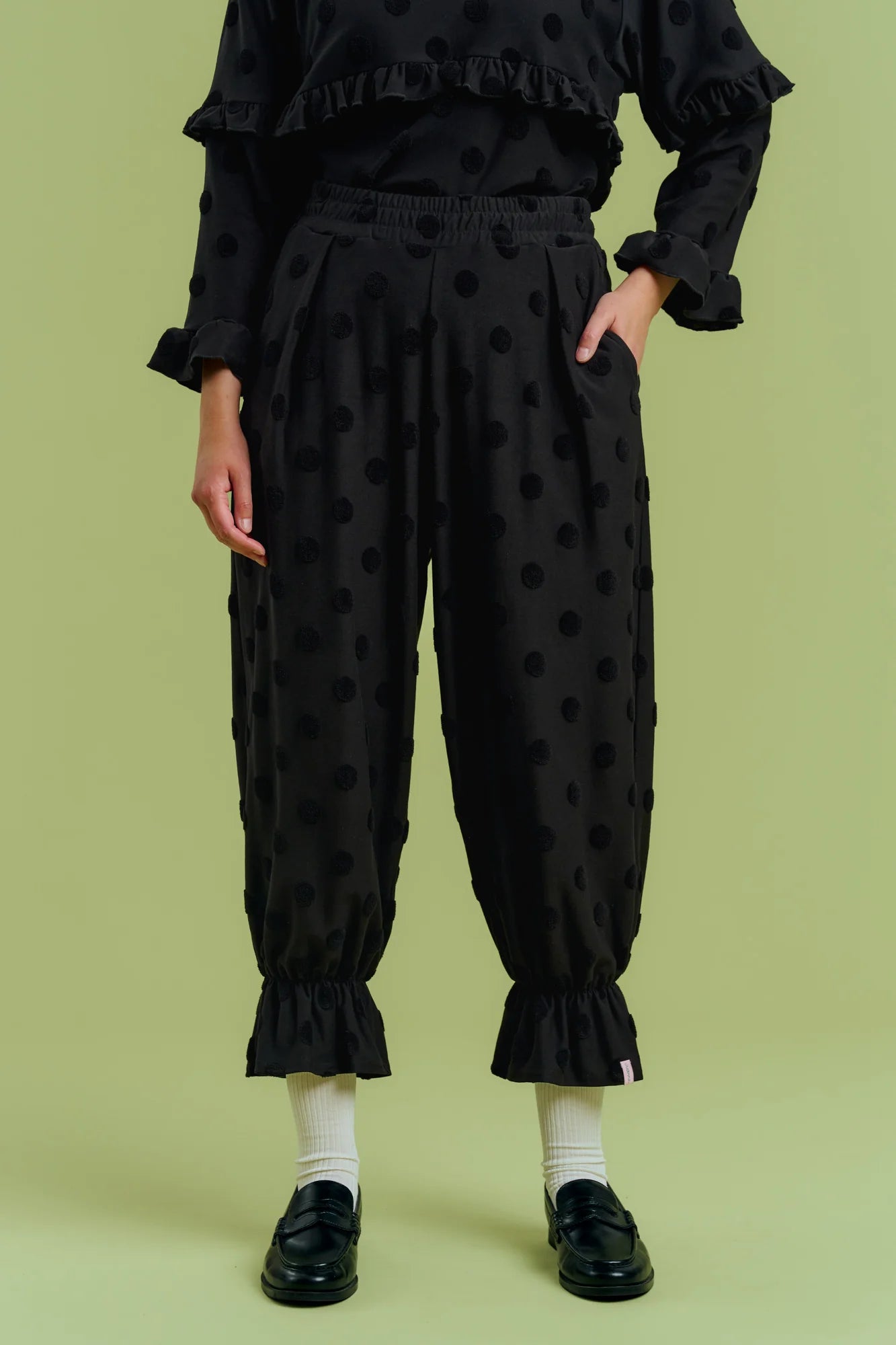 Charlie Trousers - Black Big Dot