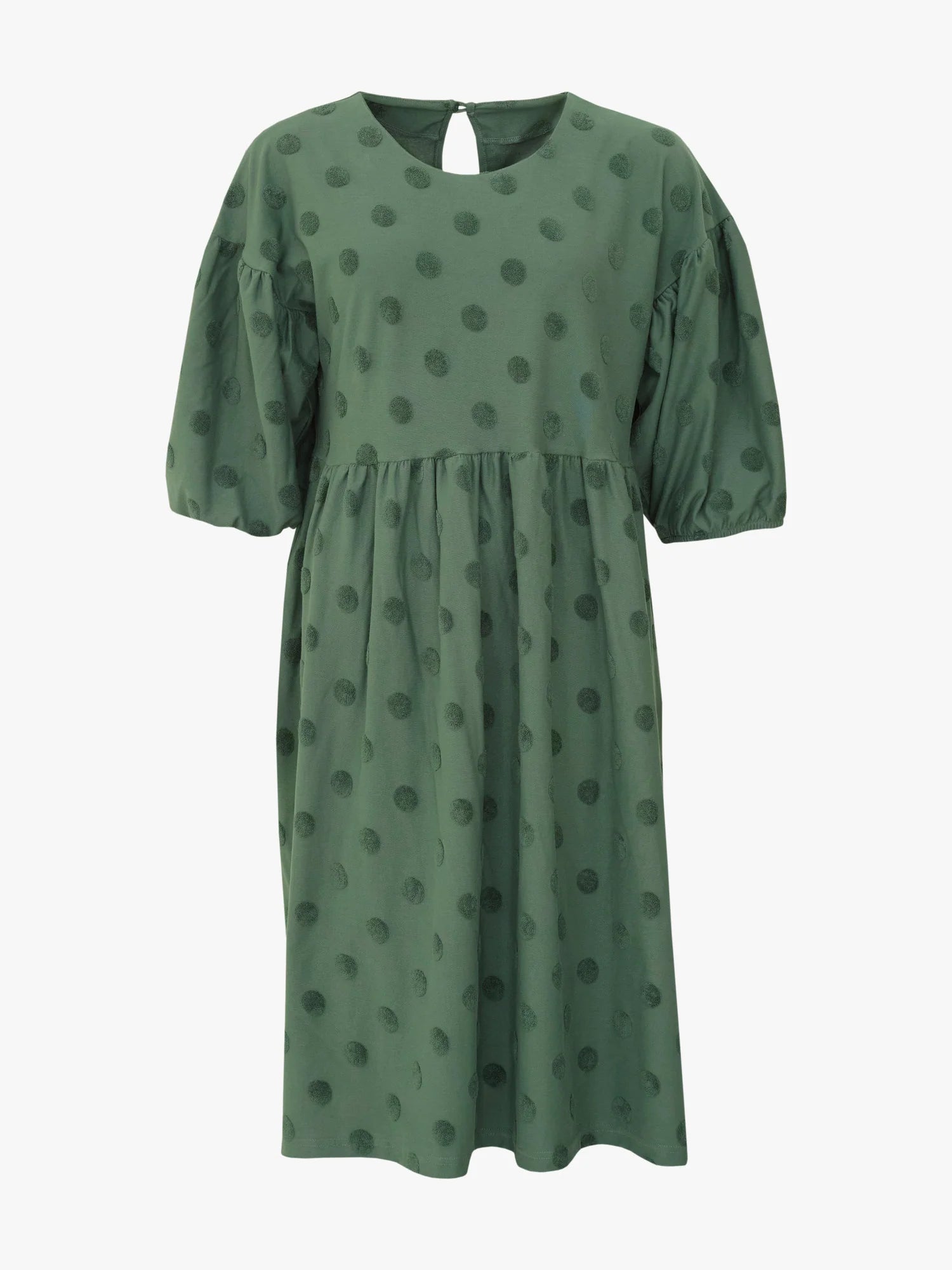 Elena Dress - Soft Green Big Dot