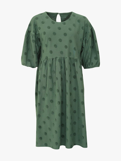 Elena Dress - Soft Green Big Dot