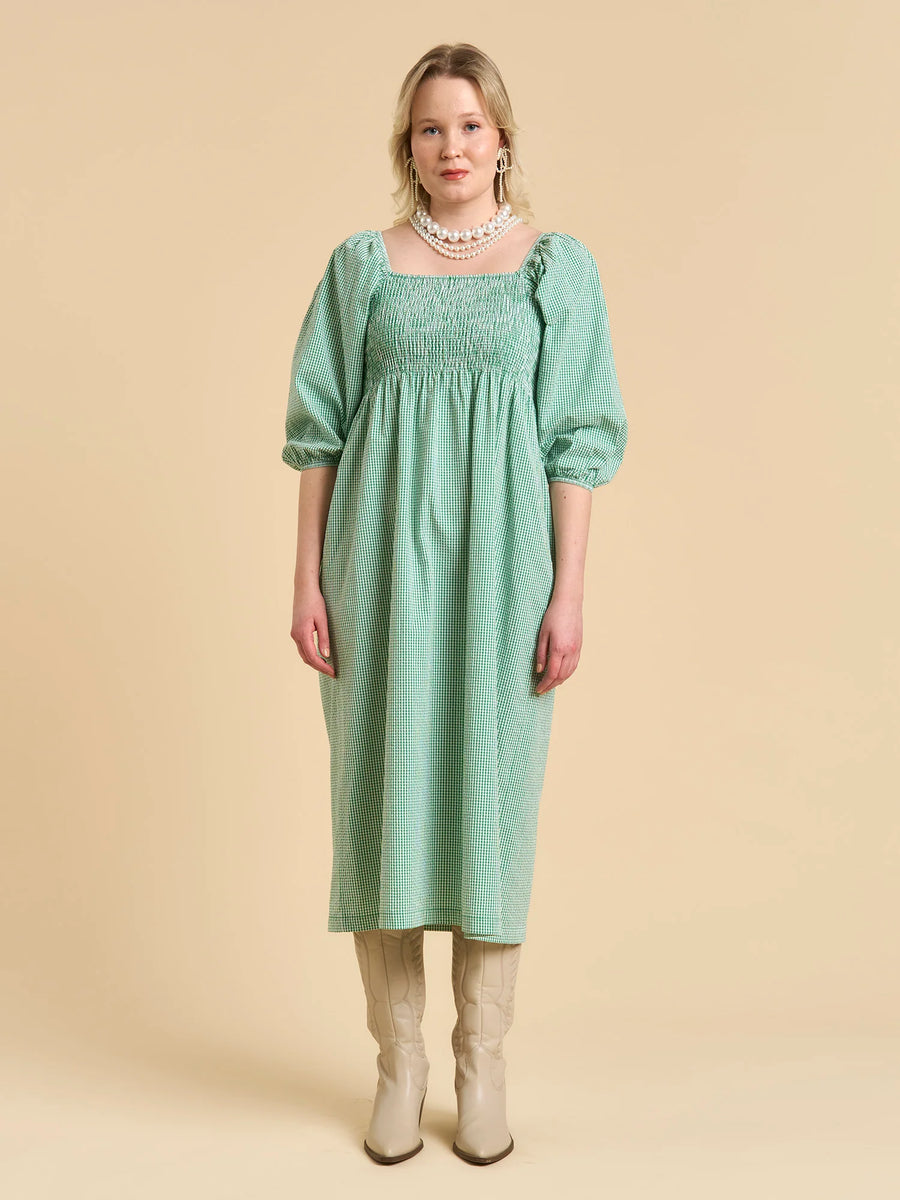 Esme Dress - Gingham Green