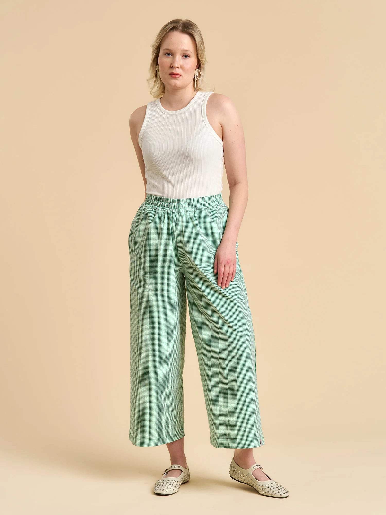 Guida Pants - Gingham Green