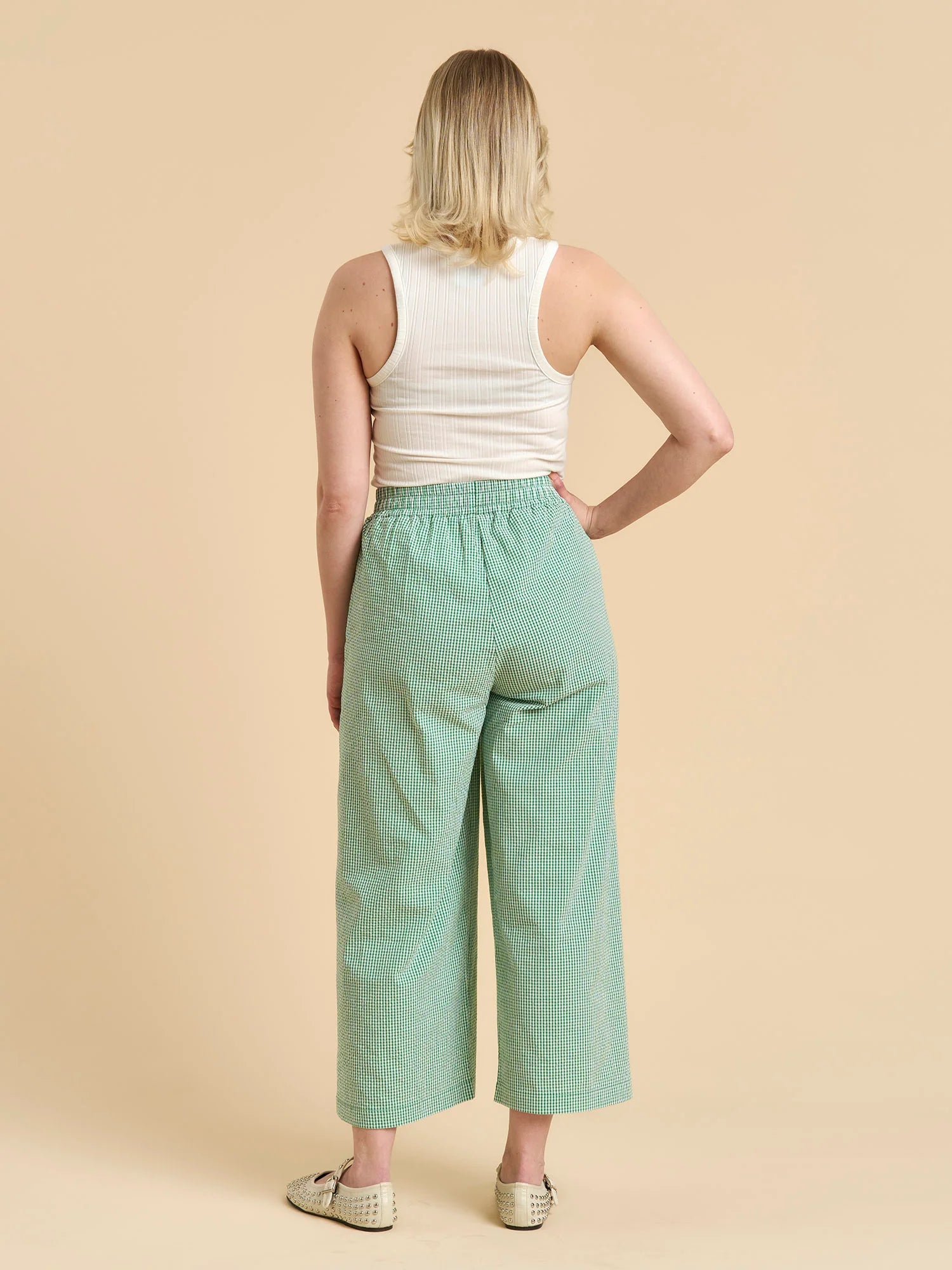 Guida Pants - Gingham Green