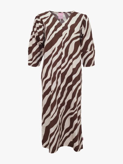 Hazel Dress - Tiger Stripe Brown