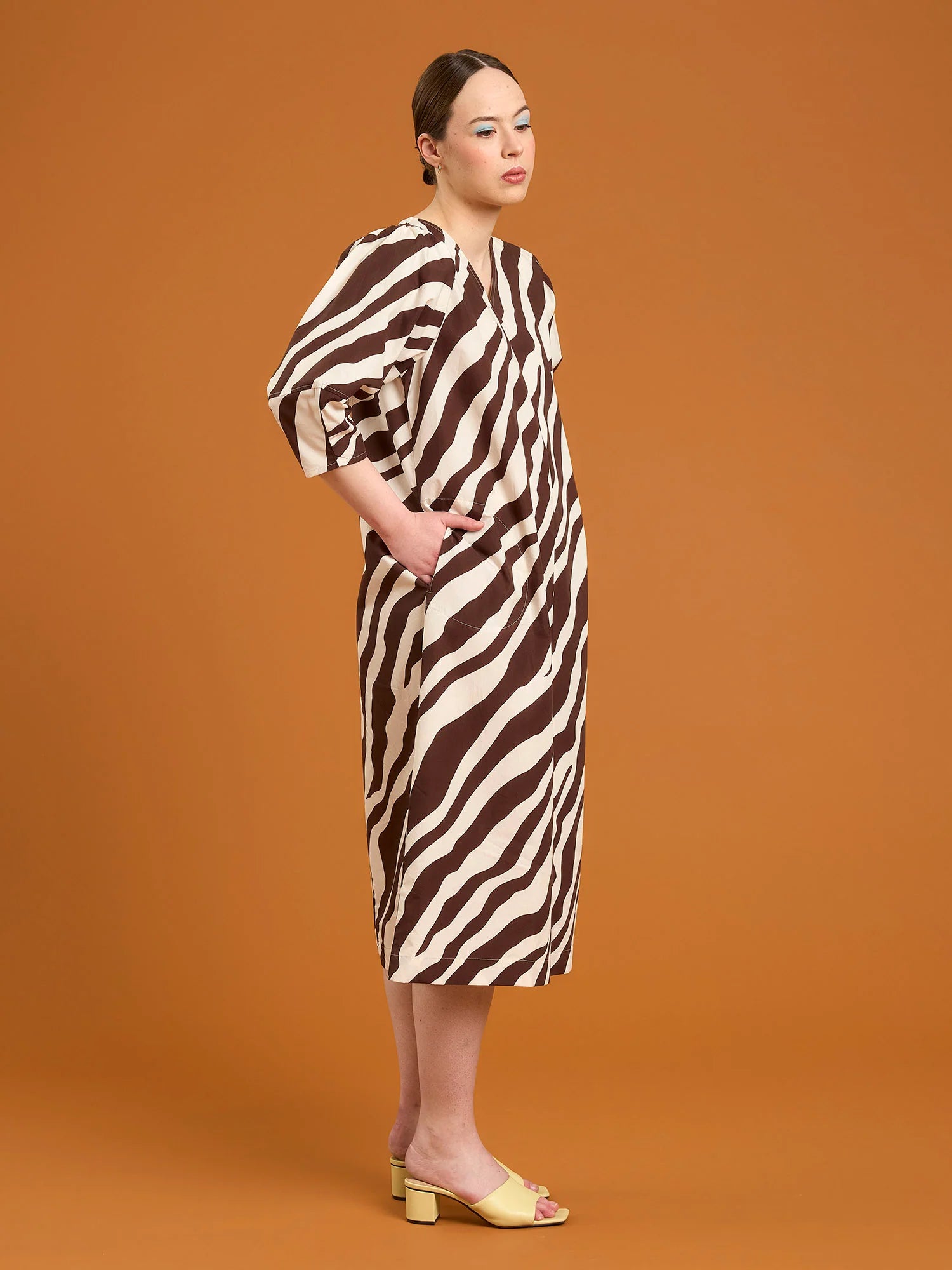 Hazel Dress - Tiger Stripe Brown