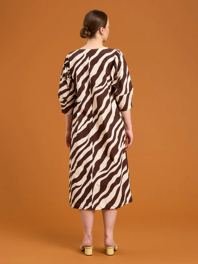 Hazel Dress - Tiger Stripe Brown
