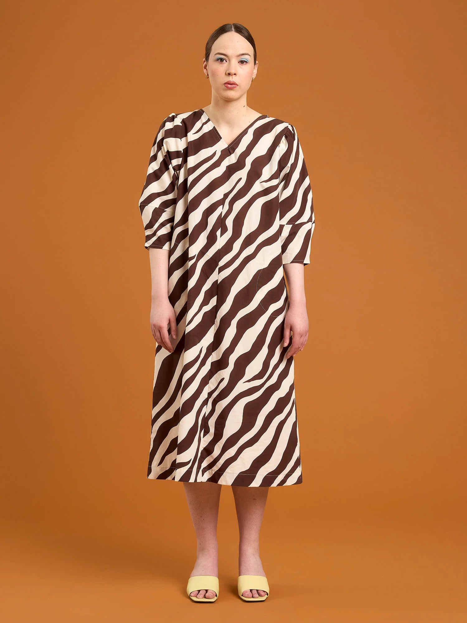 Hazel Dress - Tiger Stripe Brown