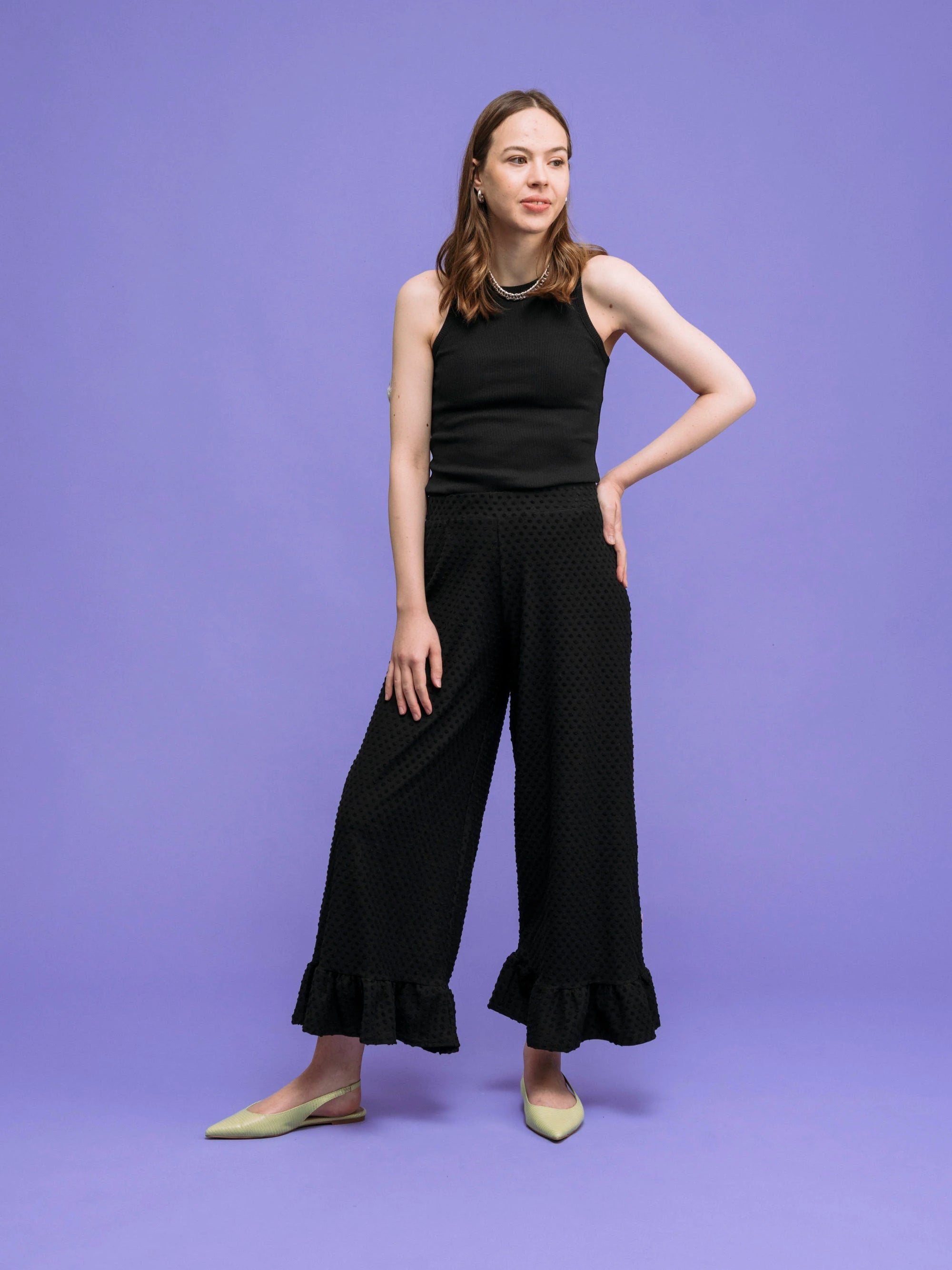 Lana Housut - Musta Dot