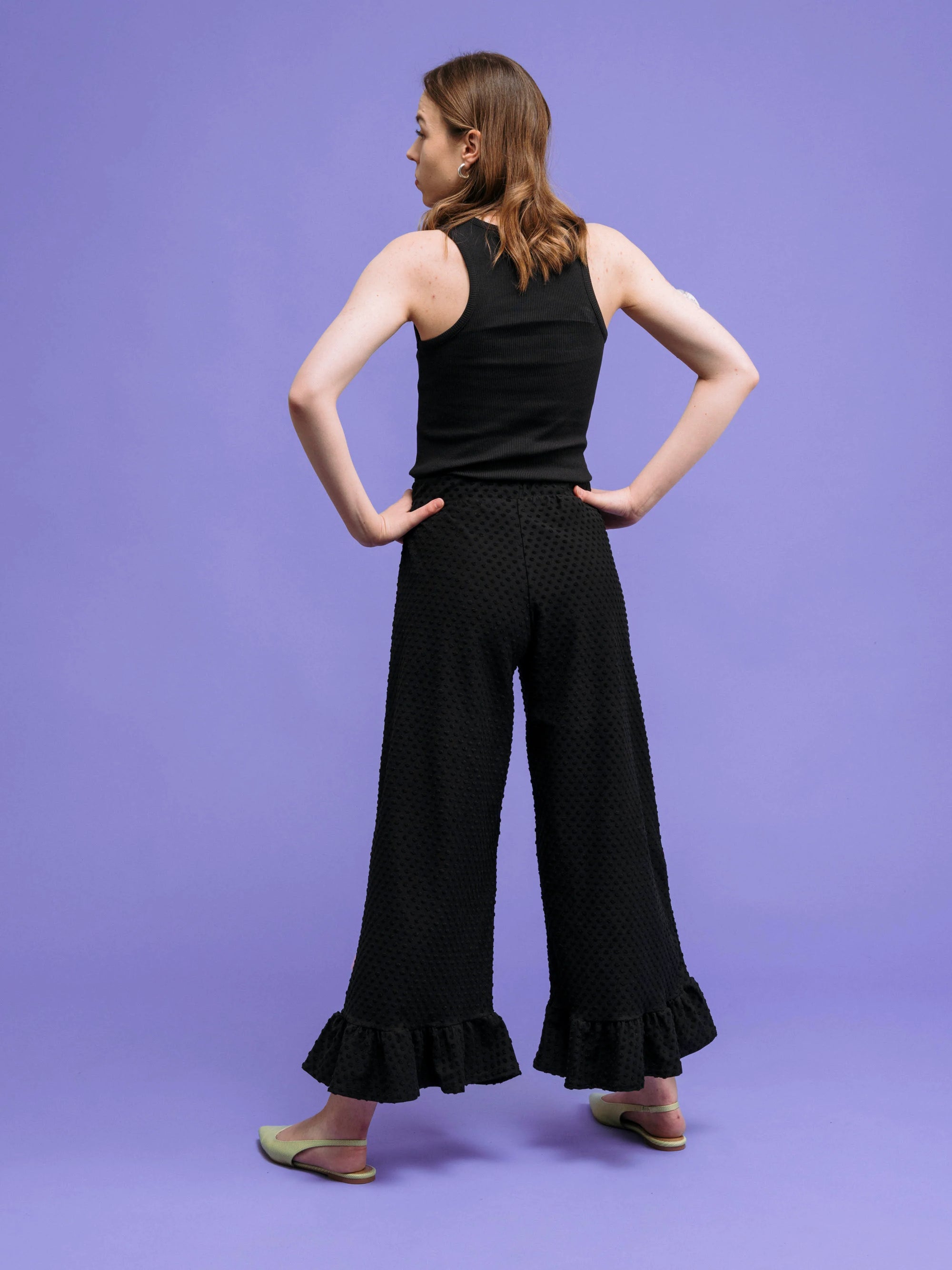 Lana Housut - Musta Dot