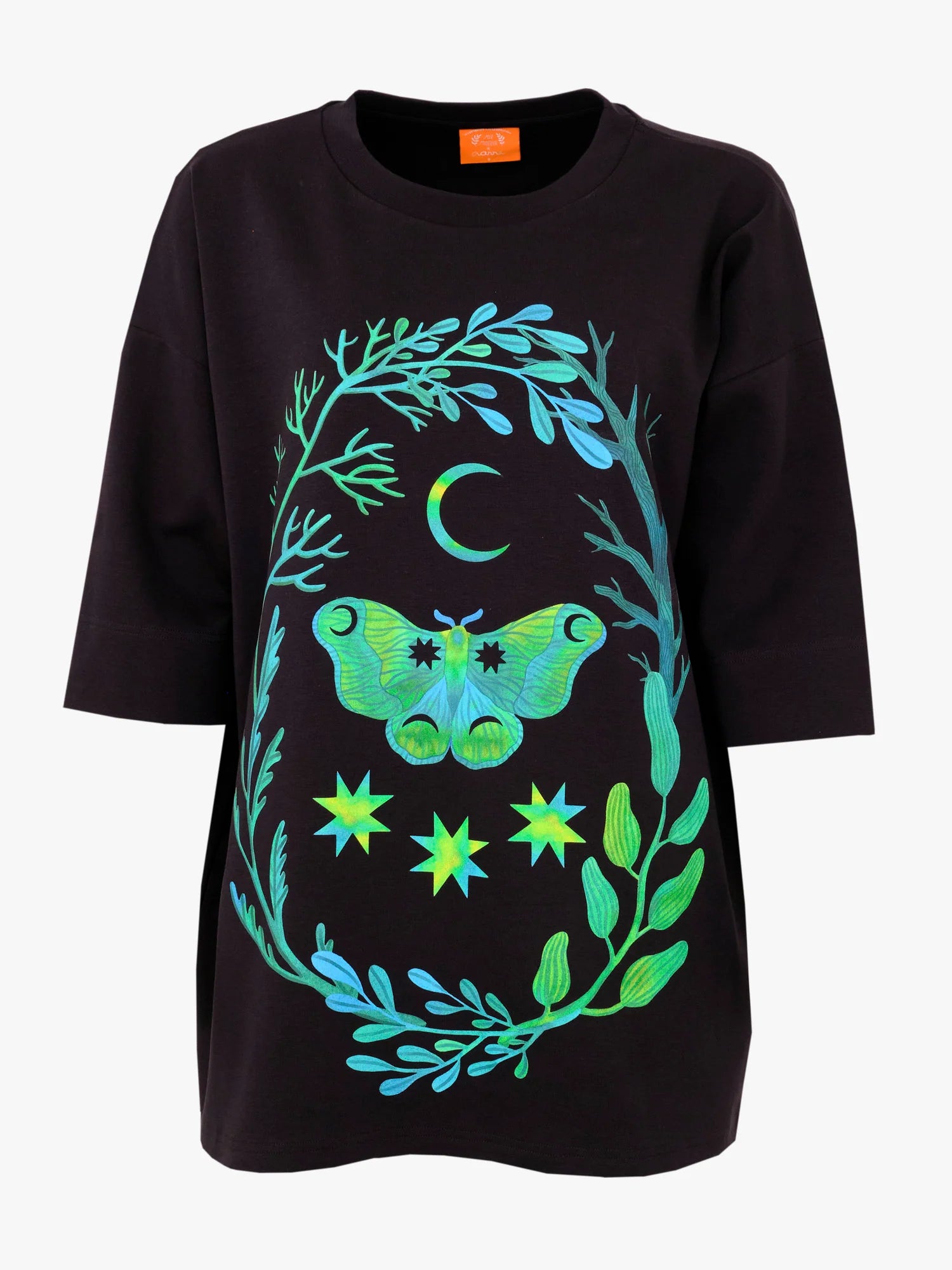 Leandro Oversized T-paita, Moth Moon Back