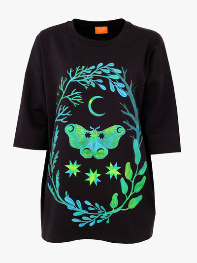 Leandro Oversized T-paita, Moth Moon Back