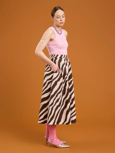 Viola Skirt - Tiger Stripe Brown