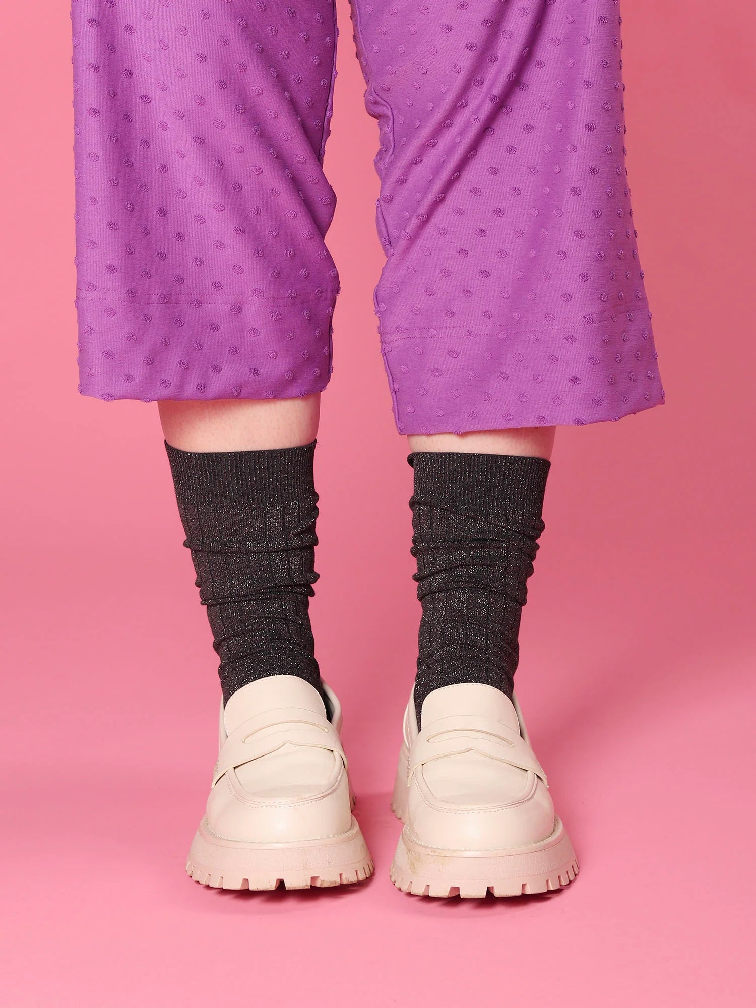 Lurex Ribbisukat - Silver Black