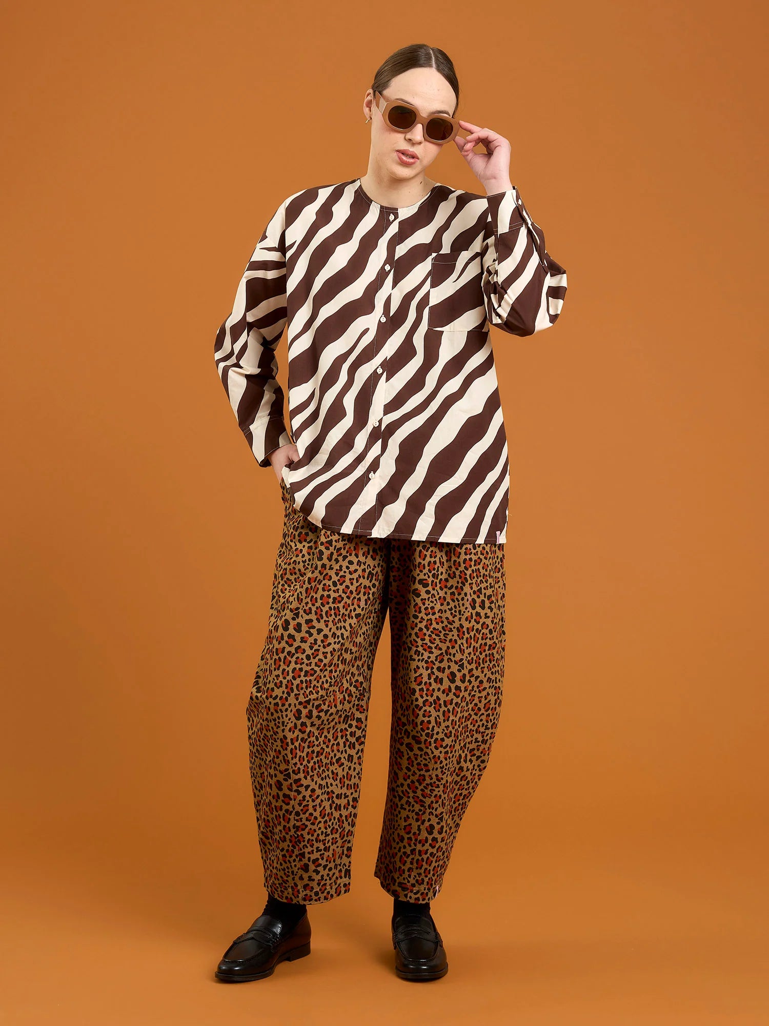 Nelly Shirt - Tiger Stripe Brown